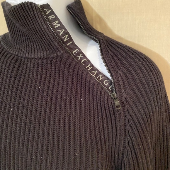 ARMANI EXCHANGE Men’s Black Zip Sweater Sz S - Picture 5 of 9